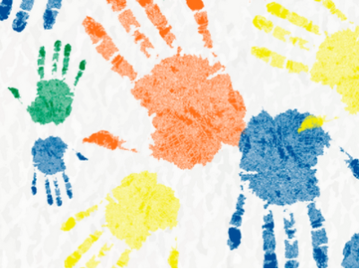 VI Erasmus+ Equity and Inclusion Seminar cover image representing painted hands